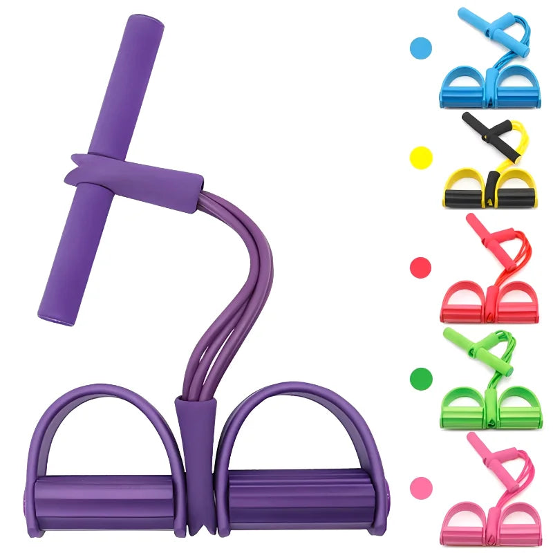 Pedal-Widerstandsband – 4-Rohr Zugseil für Yoga & Fitness