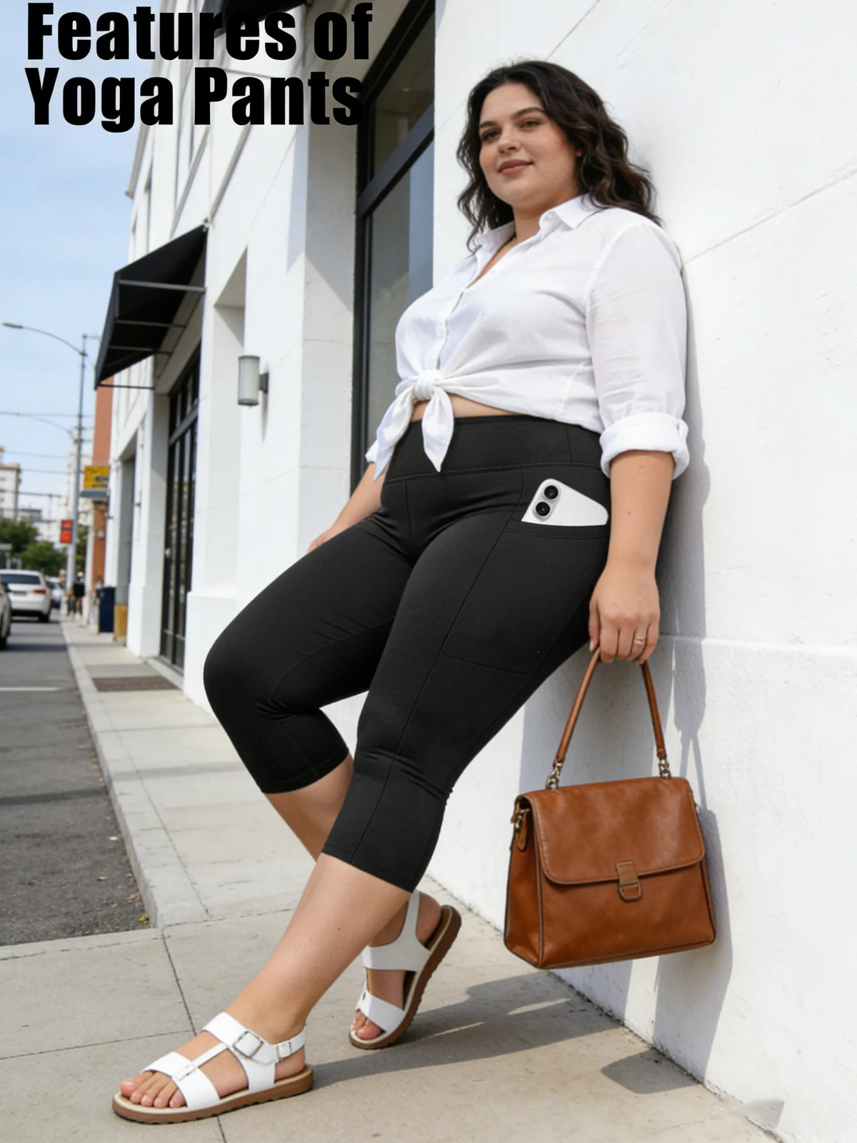 Plus-Size Leggings mit Taschen – High-Waist, Bauchkontrolle, weich
