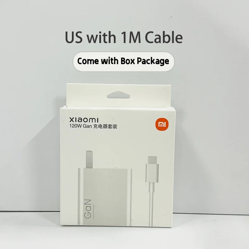 Xiaomi Original 120W HyperCharge Ladegerät – EU/US, 6A USB-C Kabel, für Xiaomi, Redmi, Poco & Black Shark
