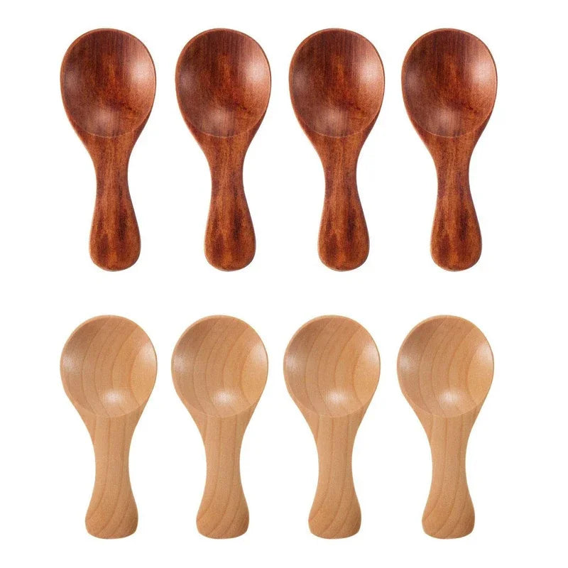 Mini-Holzlöffel 4er-Set – Kleine Gewürz- & Kaffeelöffel aus Naturholz