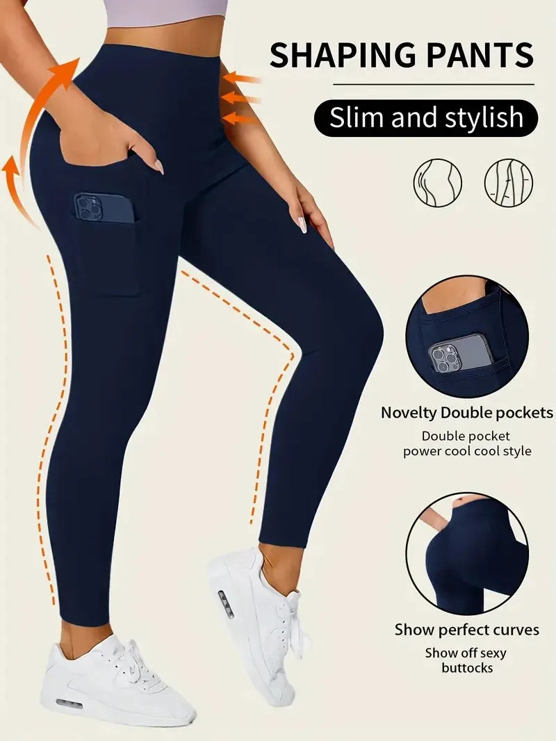 High-Waist Yogahose – 9/10 Länge, Nude-Feeling, Sport & Alltag