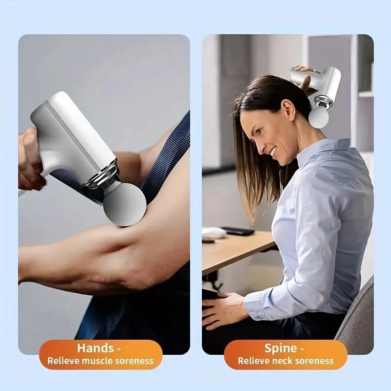 Elektrische Faszien-Massagepistole – 4 Aufsätze, 6 Stufen, Tiefengewebsmassage