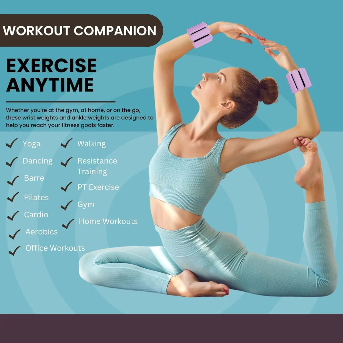 Handgelenk- & Knöchelgewichte – Verstellbare Gewichtsmanschetten für Yoga, Pilates & Fitness