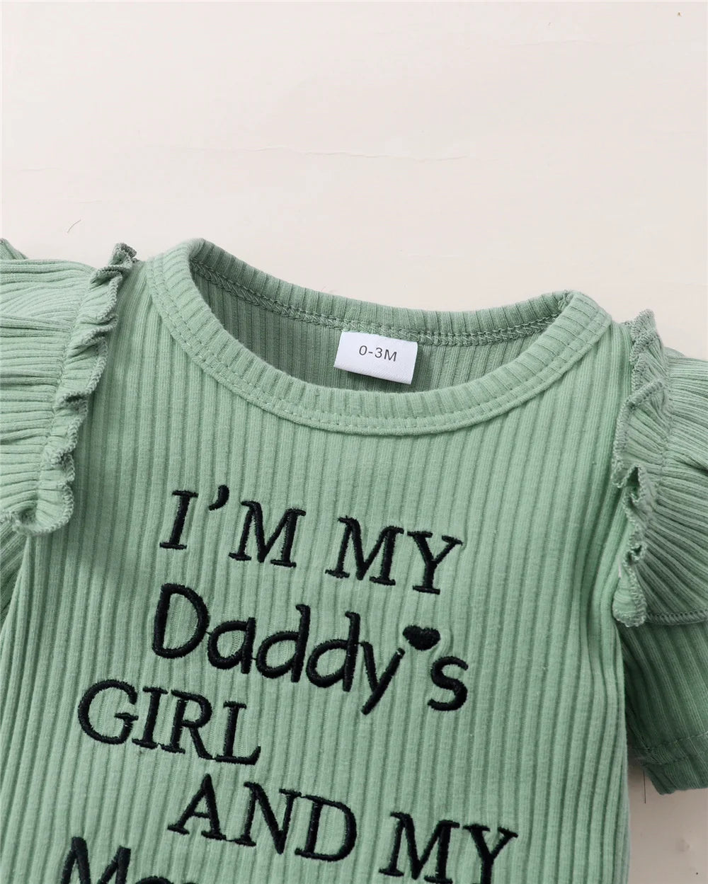 Baby Mädchen 3-teiliges Sommer-Set – Romper, Blumenhose & Haarband
