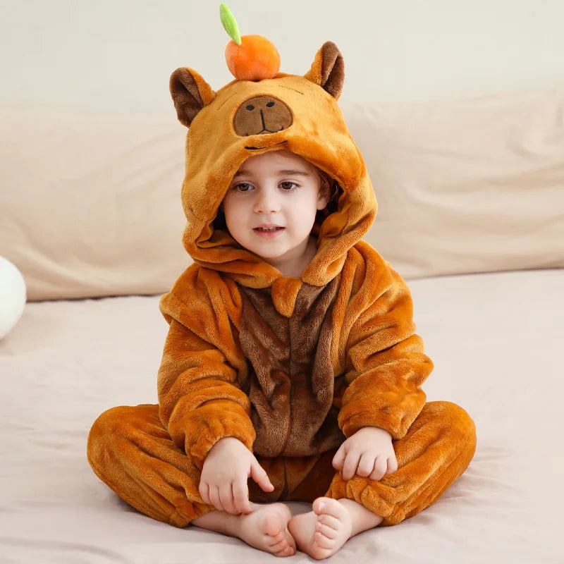 Baby Tier-Jumpsuit Strampler – Cosplay Kostüm für Kleinkinder, Flanell, Unisex (2–36 Monate)