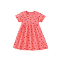 Mädchenkleid Kurzarm mit Herzmuster – Sommerkleid aus Baumwolle (2–7 Jahre)