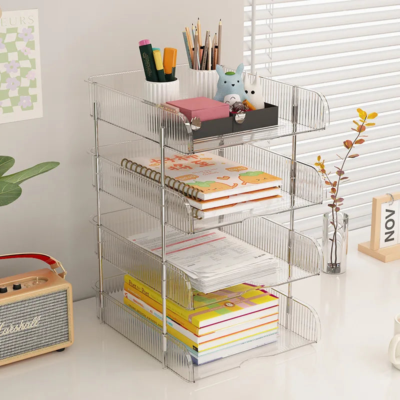 Schreibtisch-Ablagekorb stapelbar – 2/3/4 Etagen, Dokumentenablage für Büro & Schule