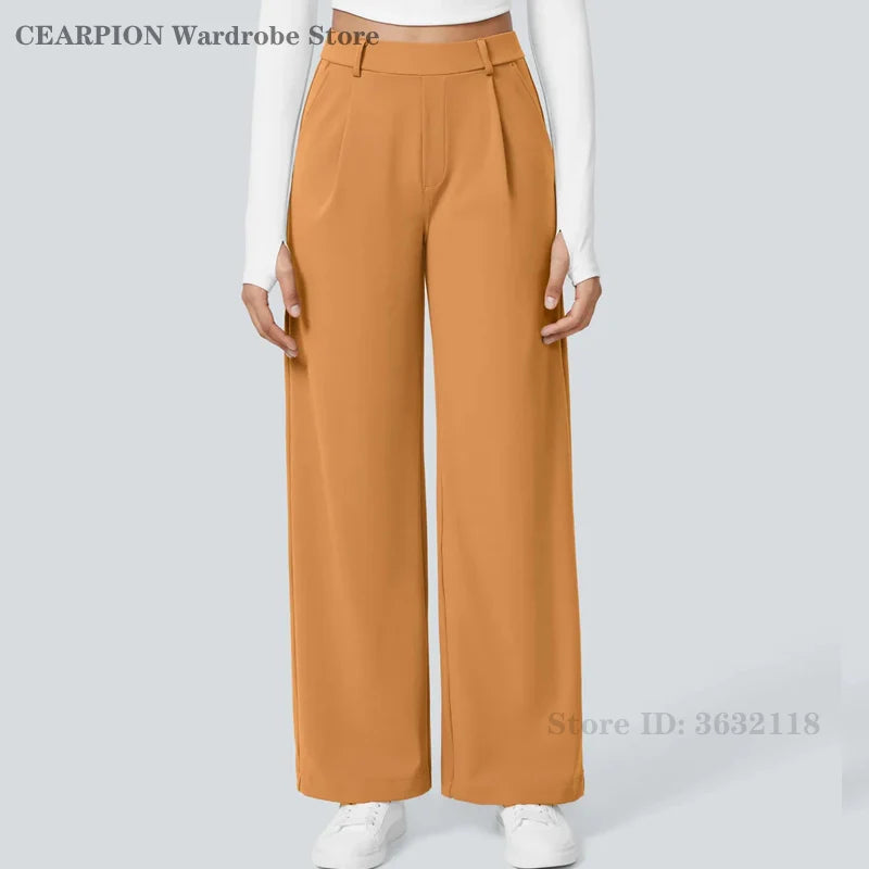 Damen Yogahose – Weite Sporthose mit Taschen & hohem Bund