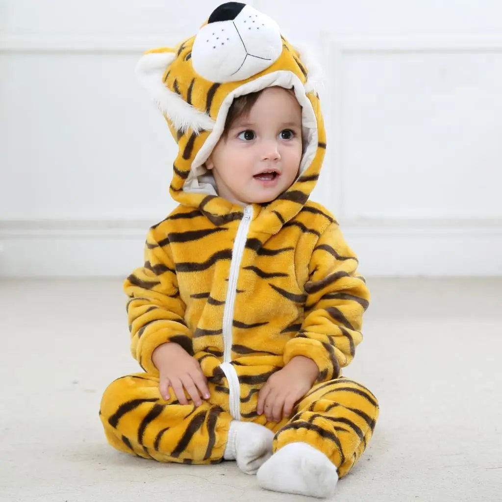Baby Tier-Jumpsuit Strampler – Cosplay Kostüm für Kleinkinder, Flanell, Unisex (2–36 Monate)