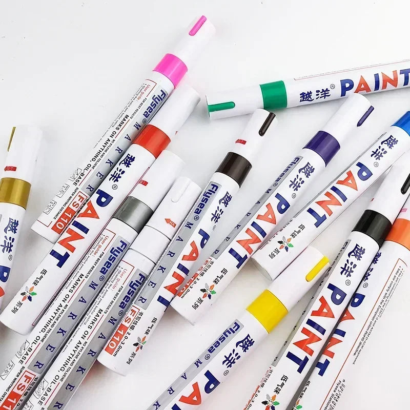Wasserfester Lackmarker – Permanent, für Reifen, Metall, Glas, Holz & mehr | 12 Farben