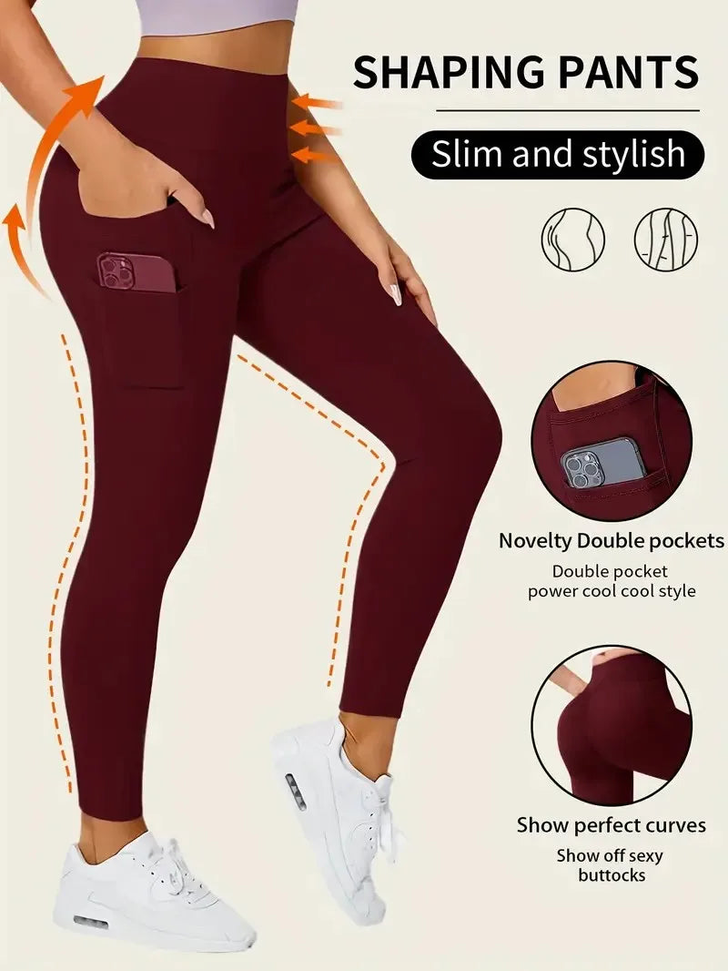 High-Waist Yogahose – 9/10 Länge, Nude-Feeling, Sport & Alltag