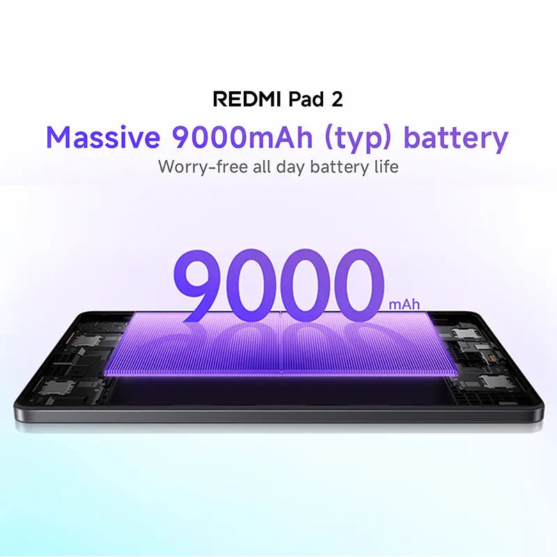 Xiaomi Redmi Pad 2 Global – 11" 2,5K 90Hz, MediaTek Helio G100-Ultra, 8GB/256GB, 9000mAh, HyperOS 2