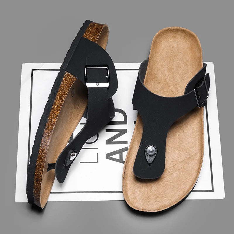 Herren Kork Sandalen – Bequeme Sommer Flip Flops im Birkenstock-Stil