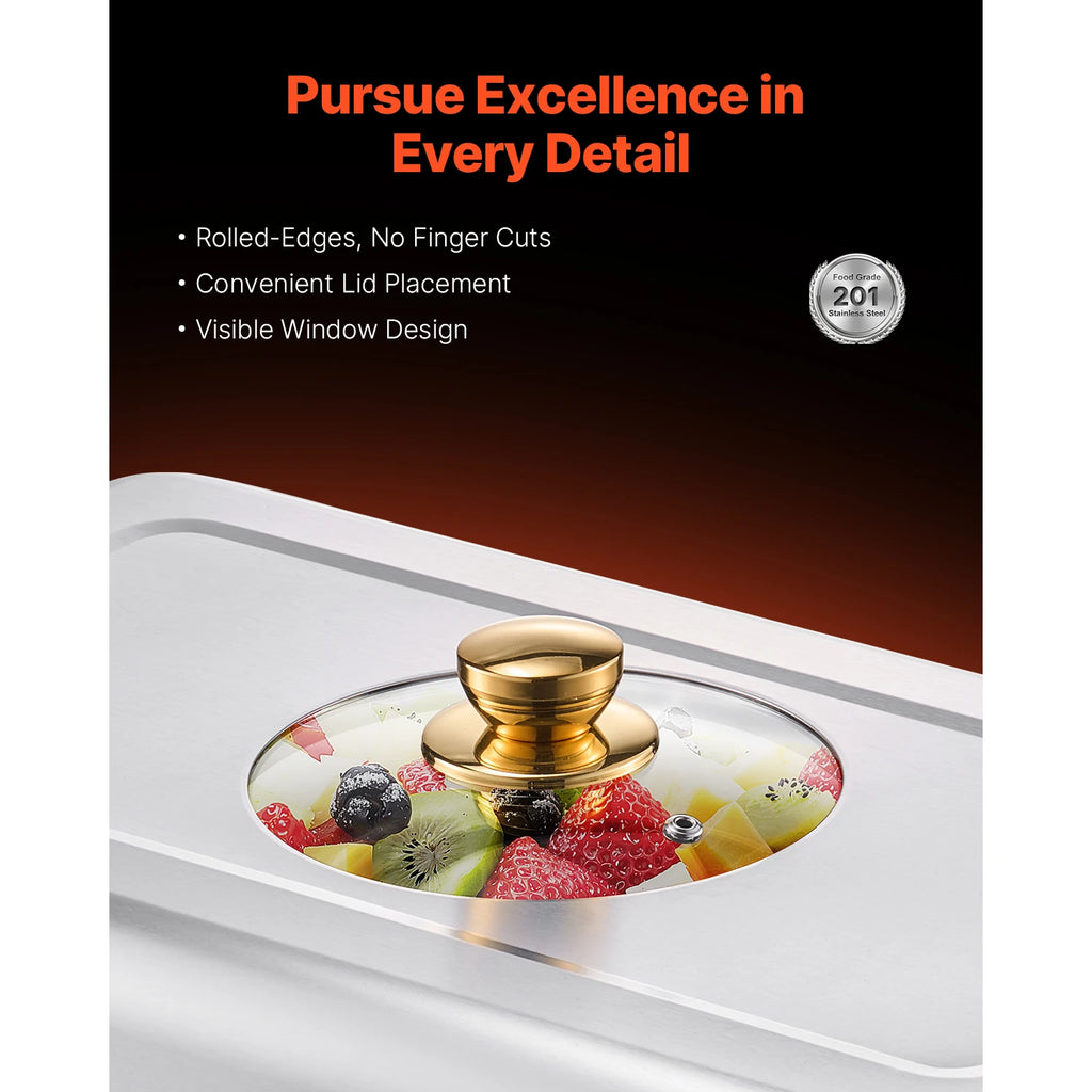 Chafing Dish Buffet Set – 8 Qt Edelstahl Wärmebehälter, 2 oder 4er Pack, für Catering & Feiern