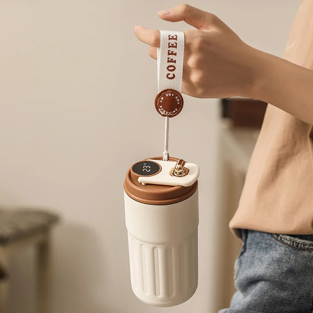 Smart Thermosflasche 450ml – LED-Temperaturanzeige & 316 Edelstahl