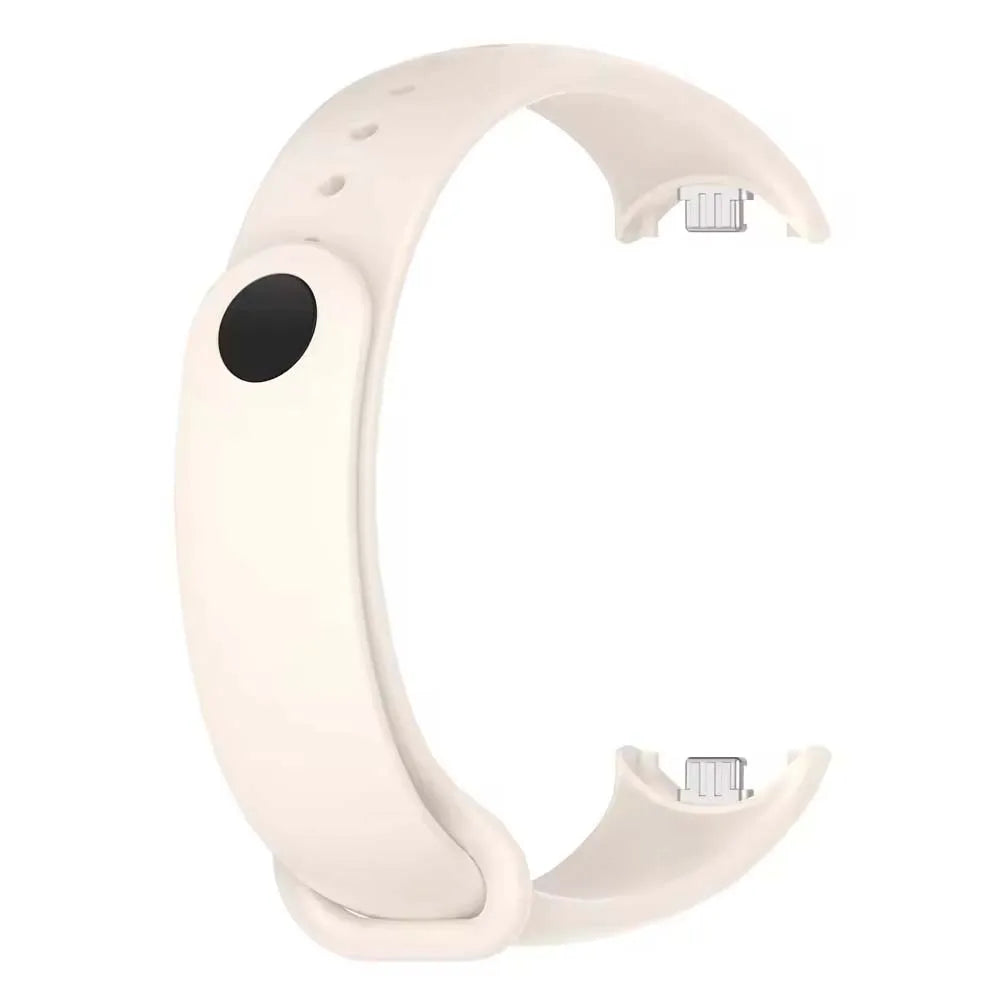 Silikonarmband für Xiaomi Mi Band 8 / 9 / 10 – Sportstil, Faltschließe, Schwarz & Weiß