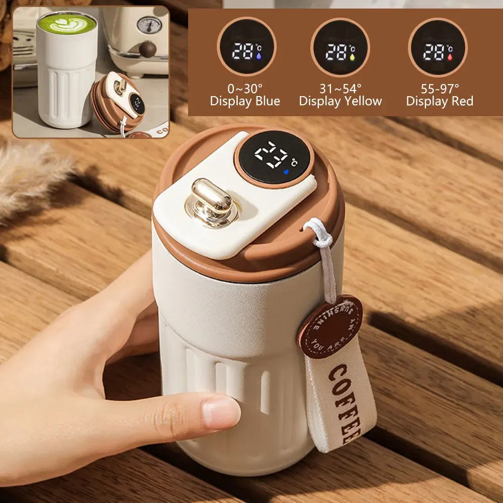 Smart Thermosflasche 450ml – LED-Temperaturanzeige & 316 Edelstahl