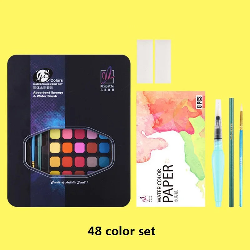 Professionelles Aquarell-Malset – 24/36/48 Farben, Reise-Set für Künstler & Kinder