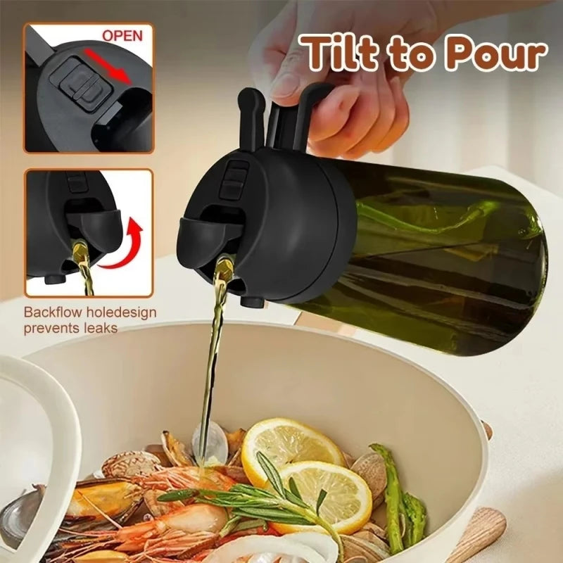2-in-1 Öl-Sprühflasche aus Glas – 470 ml Olivenöl-Spender mit UV-Schutz