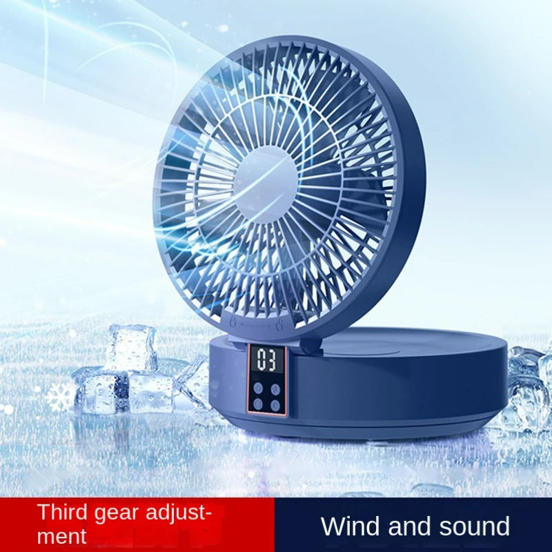 Faltbarer USB-Ventilator mit Fernbedienung – Wand & Tisch, Nachtlicht