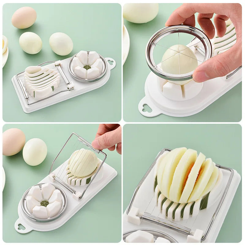 2-in-1 Eierschneider aus Edelstahl – Multifunktionaler Eierteiler & Slicer