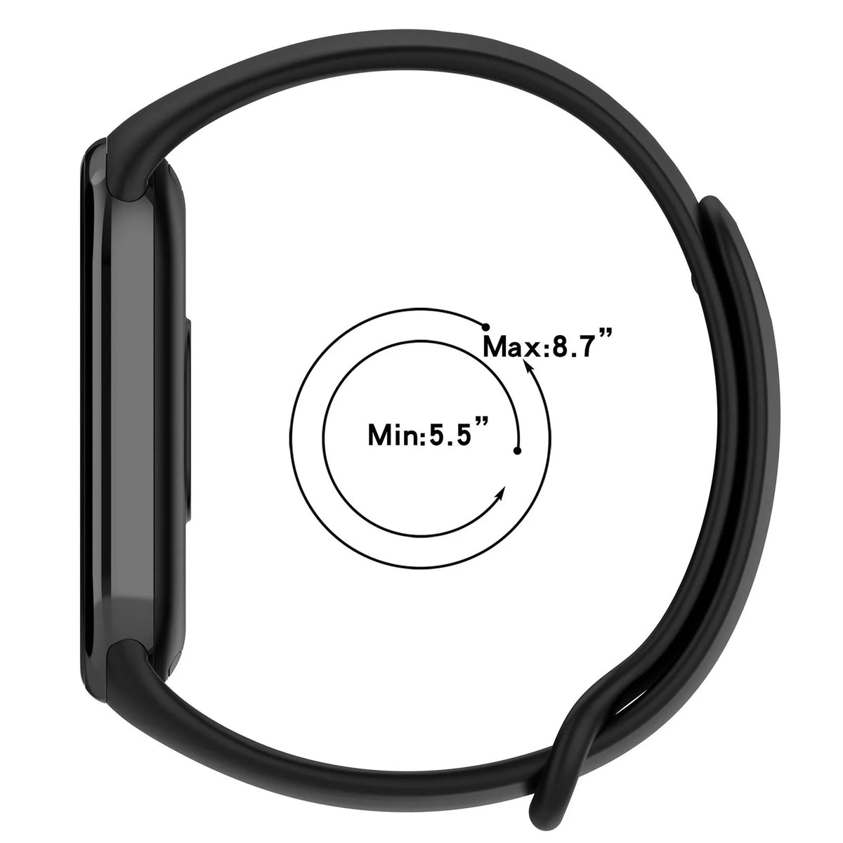 Silikonarmband für Xiaomi Mi Band 8 / 9 / 10 – Sportstil, Faltschließe, Schwarz & Weiß