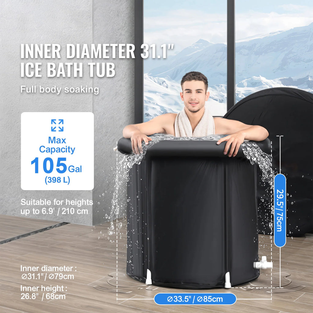 Eisbadewanne für Kaltwassertherapie – Aufblasbar, Tragbar, für Athleten & Outdoor, 3 Größen