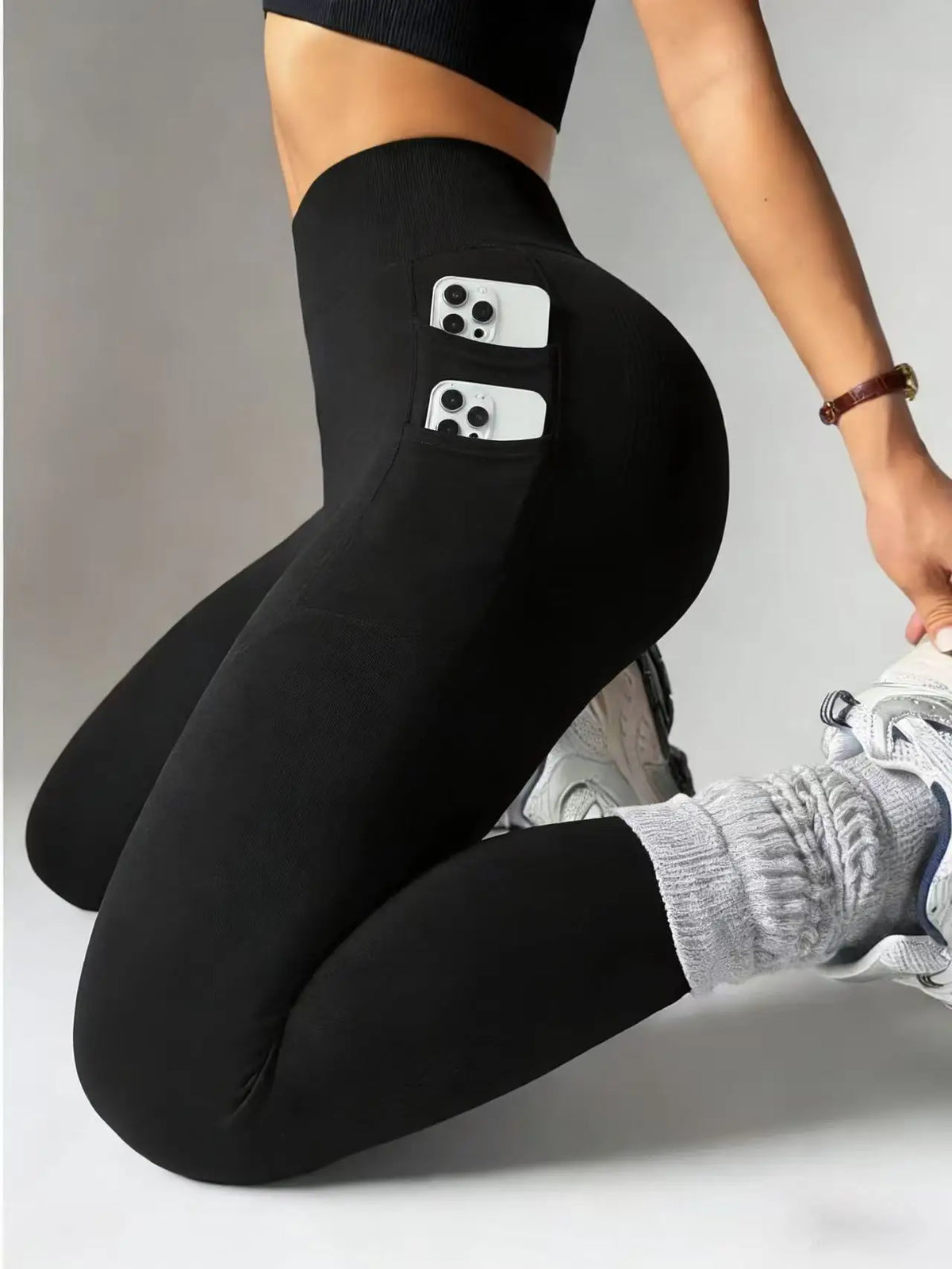 High-Waist Yogahose – 9/10 Länge, Nude-Feeling, Sport & Alltag