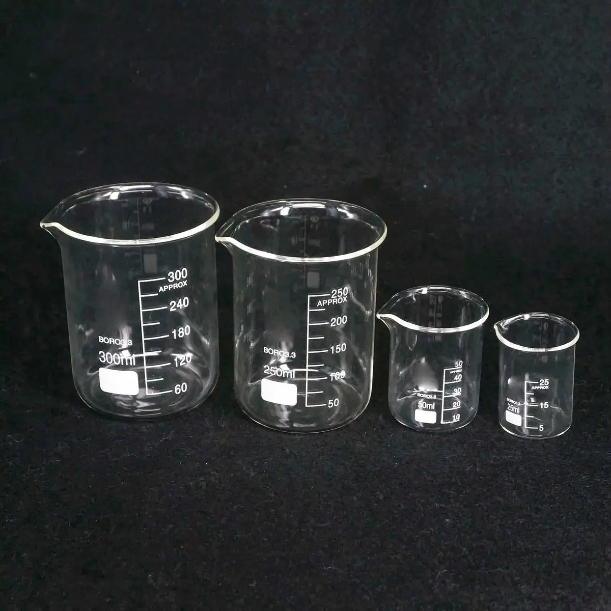 Borosilikatglas Becherglas – 5ml bis 200ml, Laborqualität G3.3