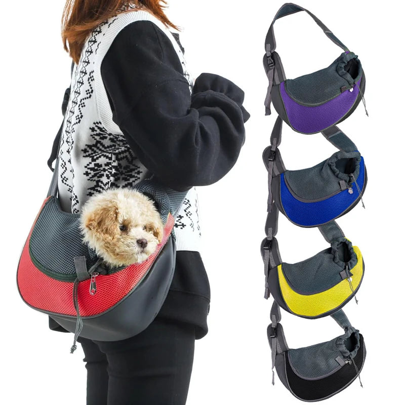 Haustier Tragetasche – Atmungsaktive Schultertasche für Hunde & Katzen