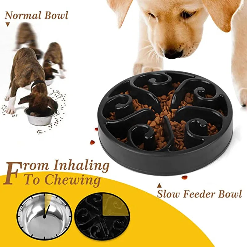 Hunde Slow Feeder Napf – Anti-Schling Fressnapf mit Maze-Design (rutschfest)