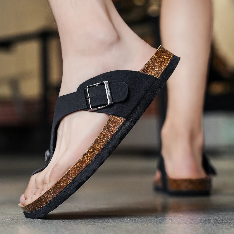 Herren Kork Sandalen – Bequeme Sommer Flip Flops im Birkenstock-Stil