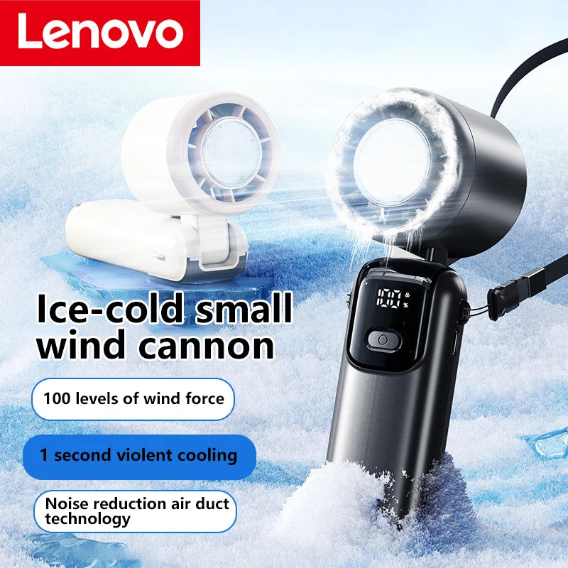 Lenovo Ice Cooling Fan – Tragbarer Turbo-Ventilator mit 100 Stufen