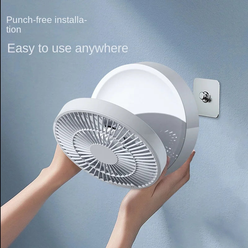 Faltbarer USB-Ventilator mit Fernbedienung – Wand & Tisch, Nachtlicht