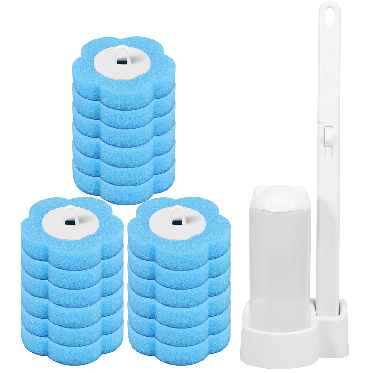 WC-Bürste mit Halter & Einweg-Wechselköpfen – 360° Reinigung, hygienisch & duftig