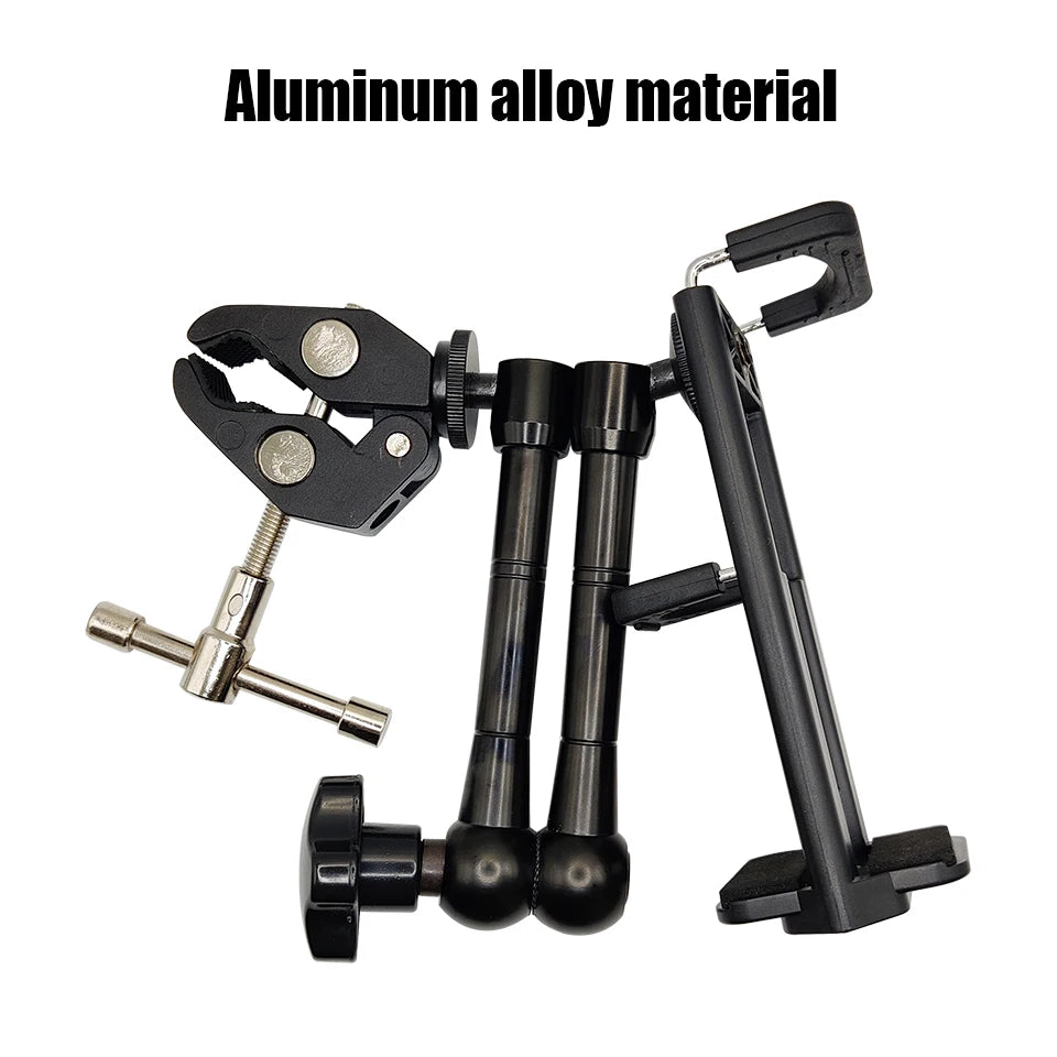 Tablet Autohalter Magic Arm 4–11 Zoll – 360° drehbar, Klemme, 1/4"-Adapter, für iPad & Smartphone