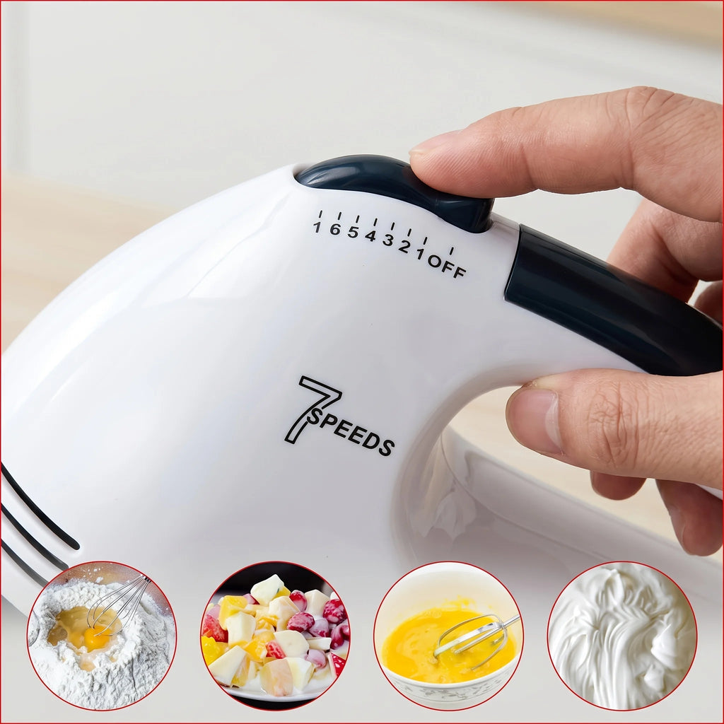 Elektrischer Handmixer – 7 Stufen, 100W mit Edelstahlhaken