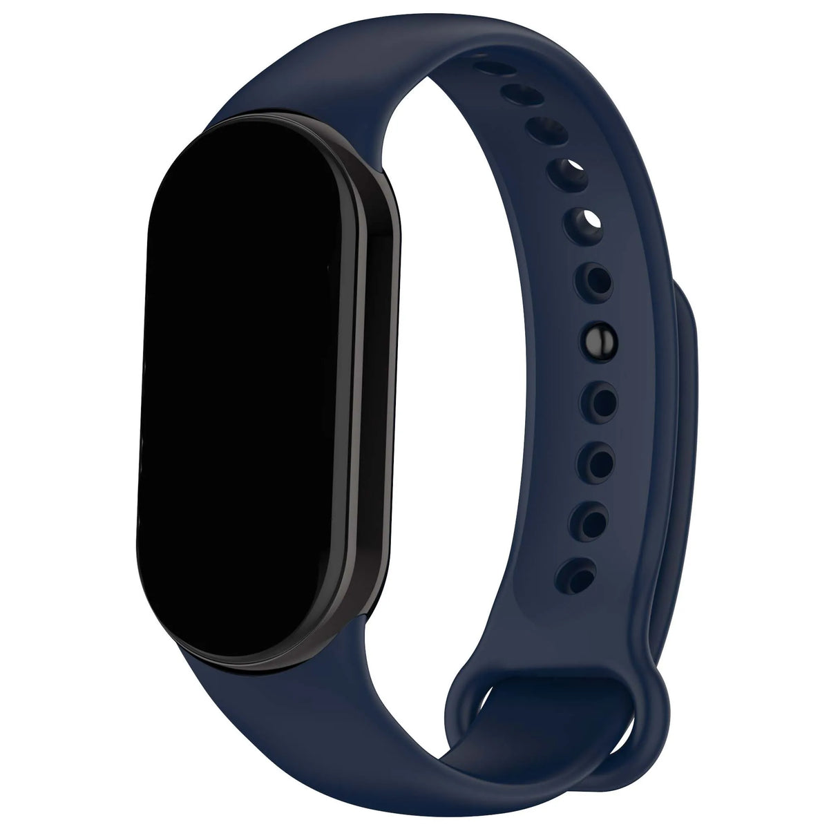 Silikonarmband für Xiaomi Mi Band 8 / 9 / 10 – Sportstil, Faltschließe, Schwarz & Weiß