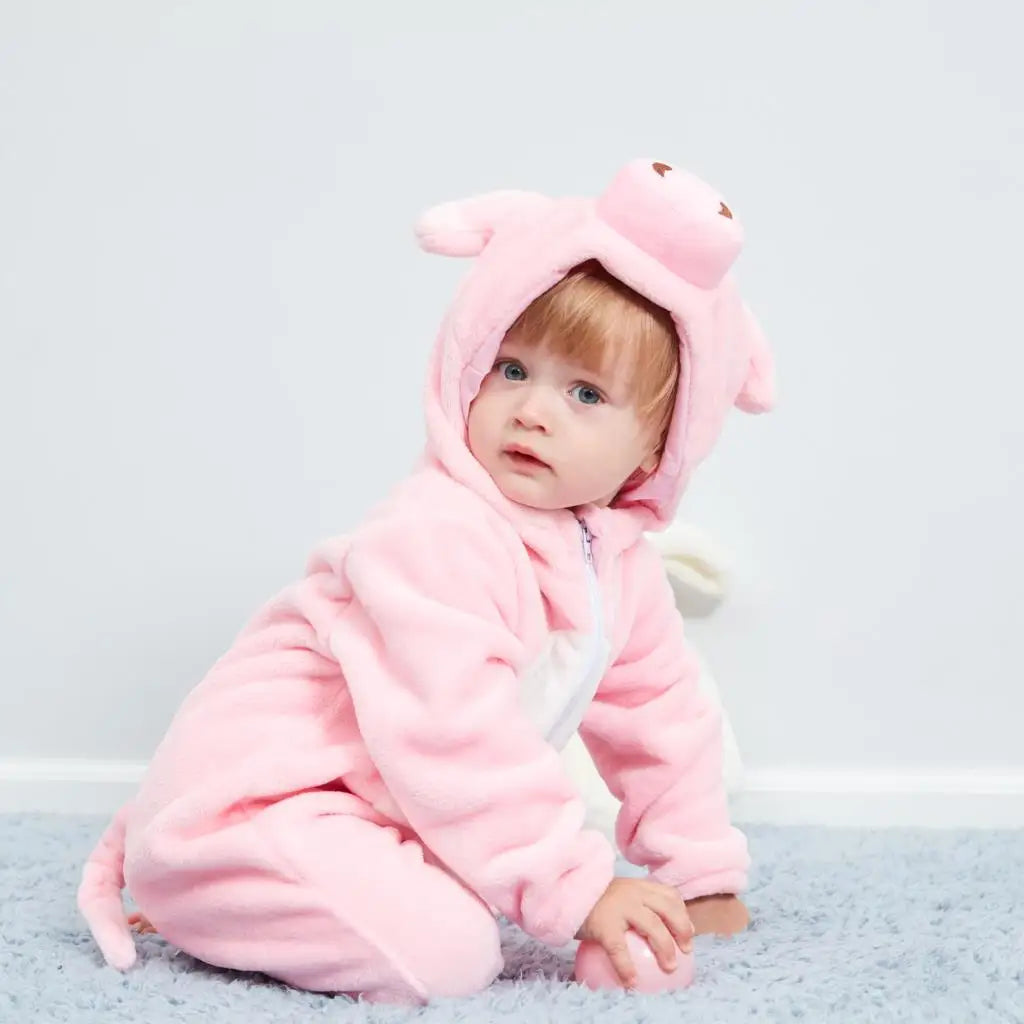 Baby Tier-Jumpsuit Strampler – Cosplay Kostüm für Kleinkinder, Flanell, Unisex (2–36 Monate)