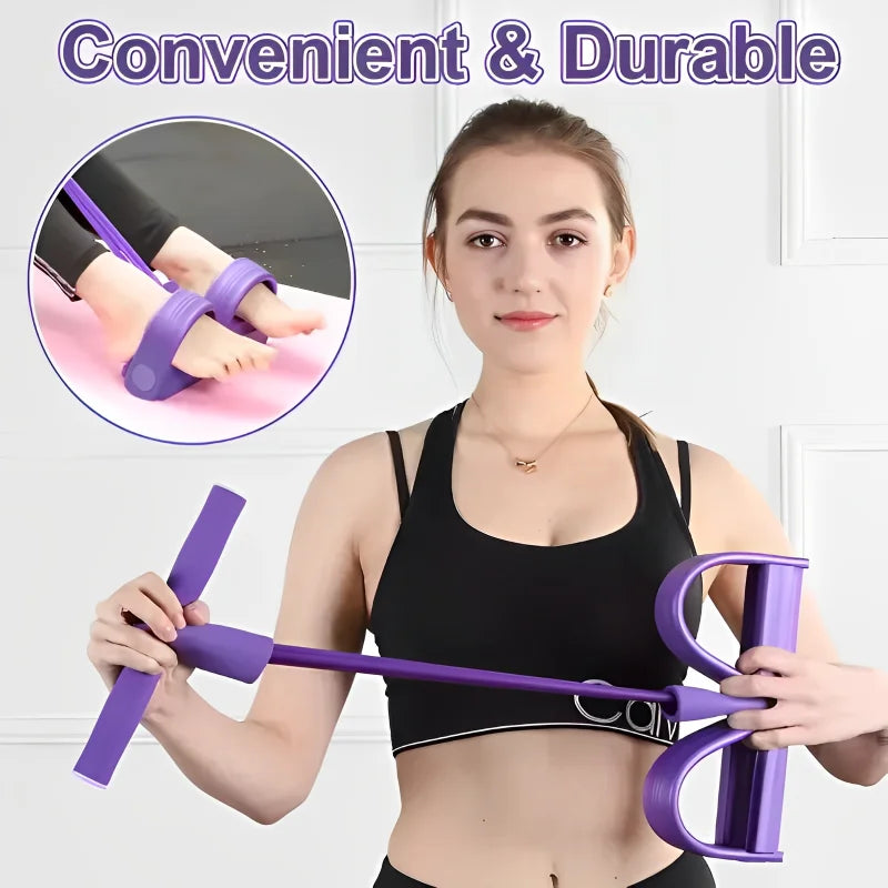 Pedal-Widerstandsband – 4-Rohr Zugseil für Yoga & Fitness