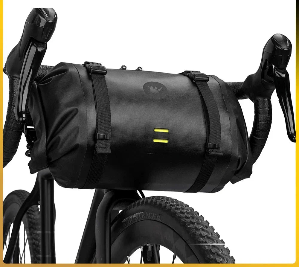 Wasserdichte Fahrrad-Lenkertasche 8L – Fronttasche Trunk Pannier in Schwarz