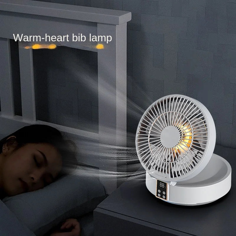 Faltbarer USB-Ventilator mit Fernbedienung – Wand & Tisch, Nachtlicht