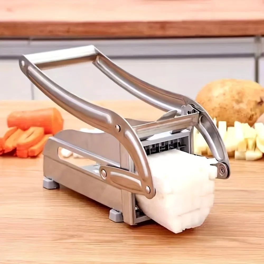Edelstahl-Gemüse & Obst-Cutter Set – Pommes-Schneider, Gemüsehobel & Zerkleinerer