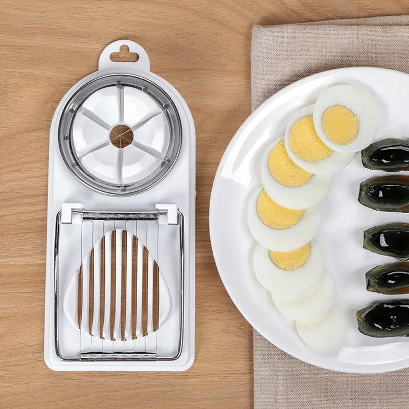 2-in-1 Eierschneider aus Edelstahl – Multifunktionaler Eierteiler & Slicer