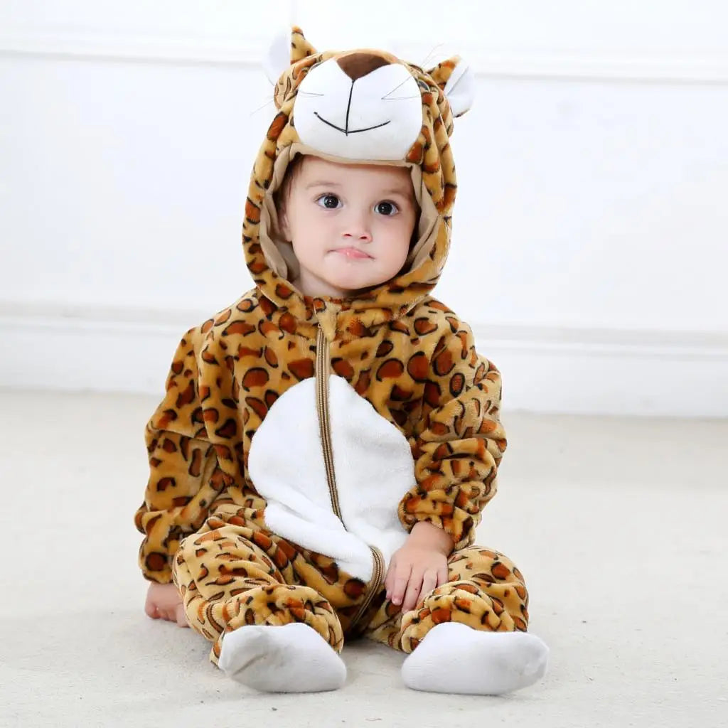 Baby Tier-Jumpsuit Strampler – Cosplay Kostüm für Kleinkinder, Flanell, Unisex (2–36 Monate)