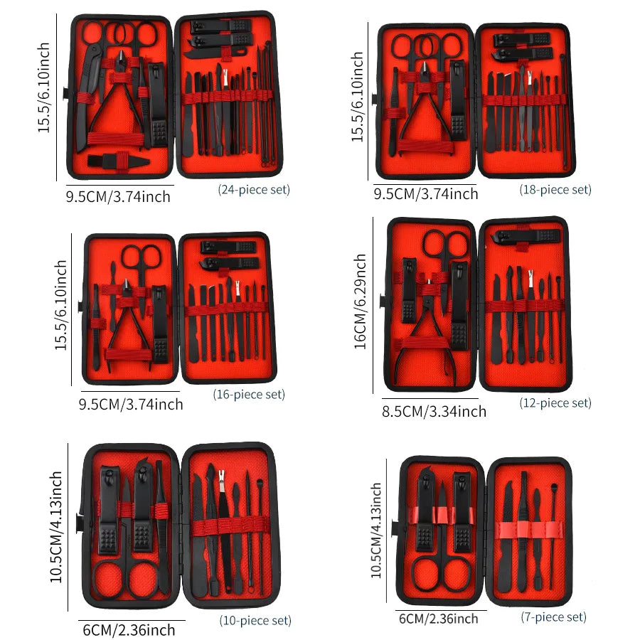 Nagelknipser Set – Maniküre & Pediküre Werkzeug-Set aus Edelstahl, 4–24 teilig