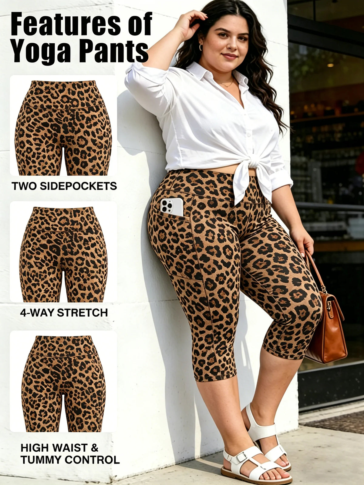 Plus-Size Leggings mit Taschen – High-Waist, Bauchkontrolle, weich