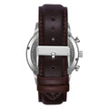 Trnda Herren-Armbanduhr | Edelstahl Silber | Braunes Lederband | 43mm