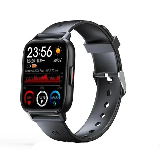 Smartwatch für Männer & Frauen – Herzfrequenz, SpO2, IP67, Schwarz