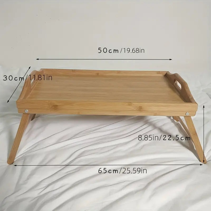 Bambus Laptop-Tisch klappbar – Höhenverstellbar, 50x30cm, Natur